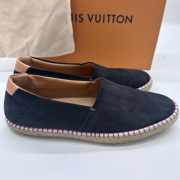 Louis Vuitton Men’s Espadrille Suede Navy Size 10 LV 11 US 100% Authentic - Picture 2 of 7